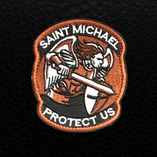 Saint Michael Protect Us Patch - braun